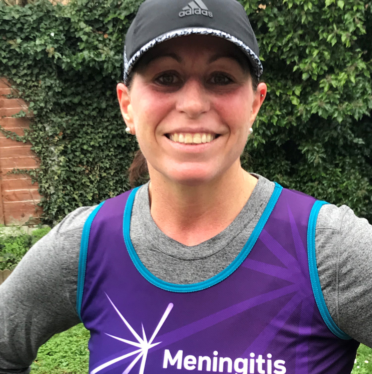 Natalie gets ready to take on the London Marathon for her meningitis survivor