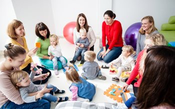 Playgroup children playing and mixing pre-Covid19 Playgroup children playing and mixing pre-covid