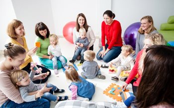 Playgroup children playing and mixing pre-covid