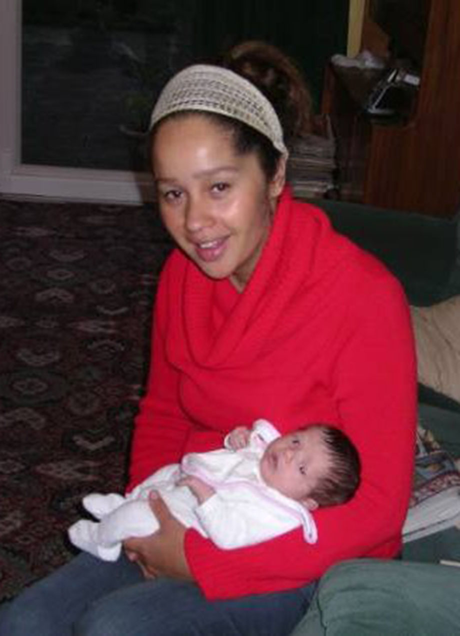 Anne Marie Harris holding her baby daughter.