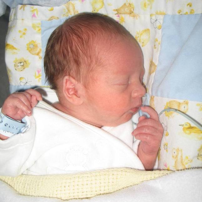 Baby Cayden Grove sleeping