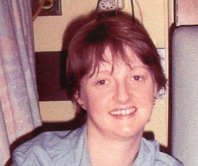 A photograph of Ruth Goodfellow in a hospital