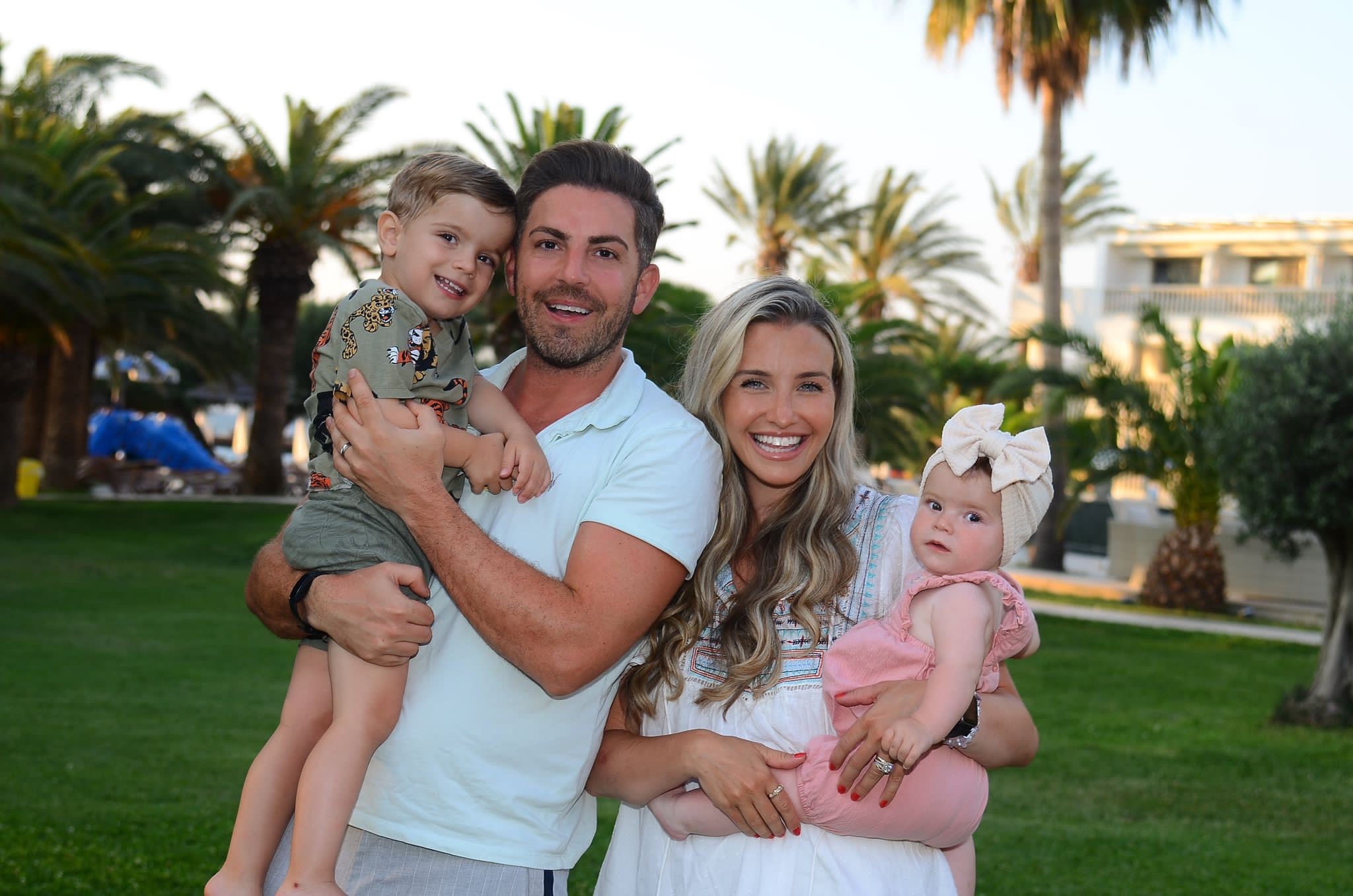 Simone Shoffman pictured with her partner and young children