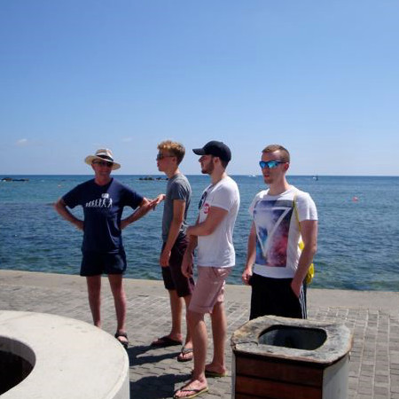 A photograph of the Spaldings by the sea