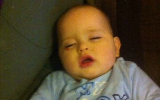 A photograph of baby Thain Mearns