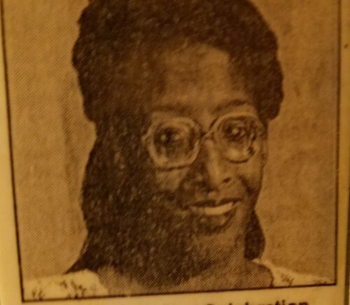 A black and white photograph from a newspaper