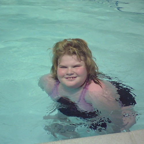 A photograph of Vanessa Jennings in a swimming pool