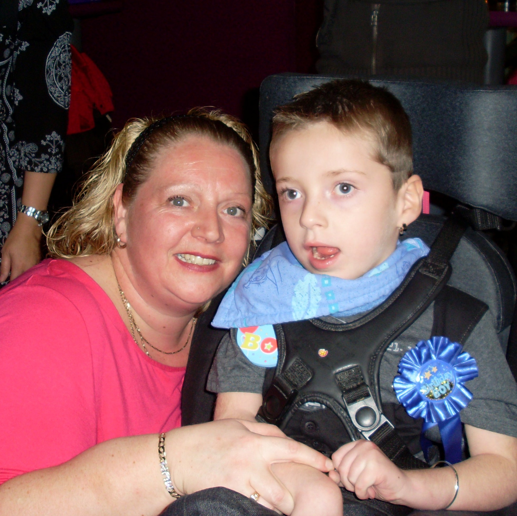 A photograph of Zak with his mother