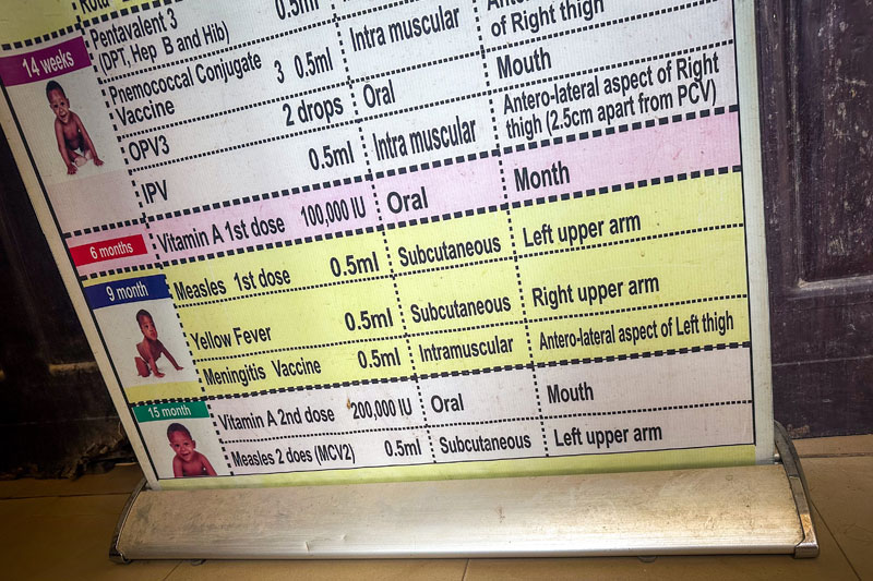 Vaccine information in a health clinic in Nigeria. Credit: Daylin Paul and Meningitis Research Foundation