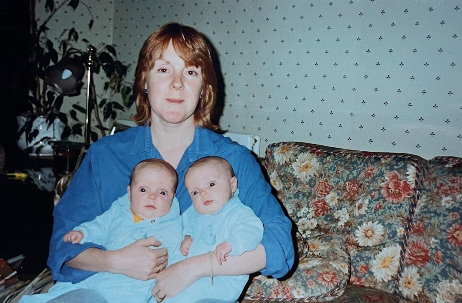 Sue March holding Polly and Felicity